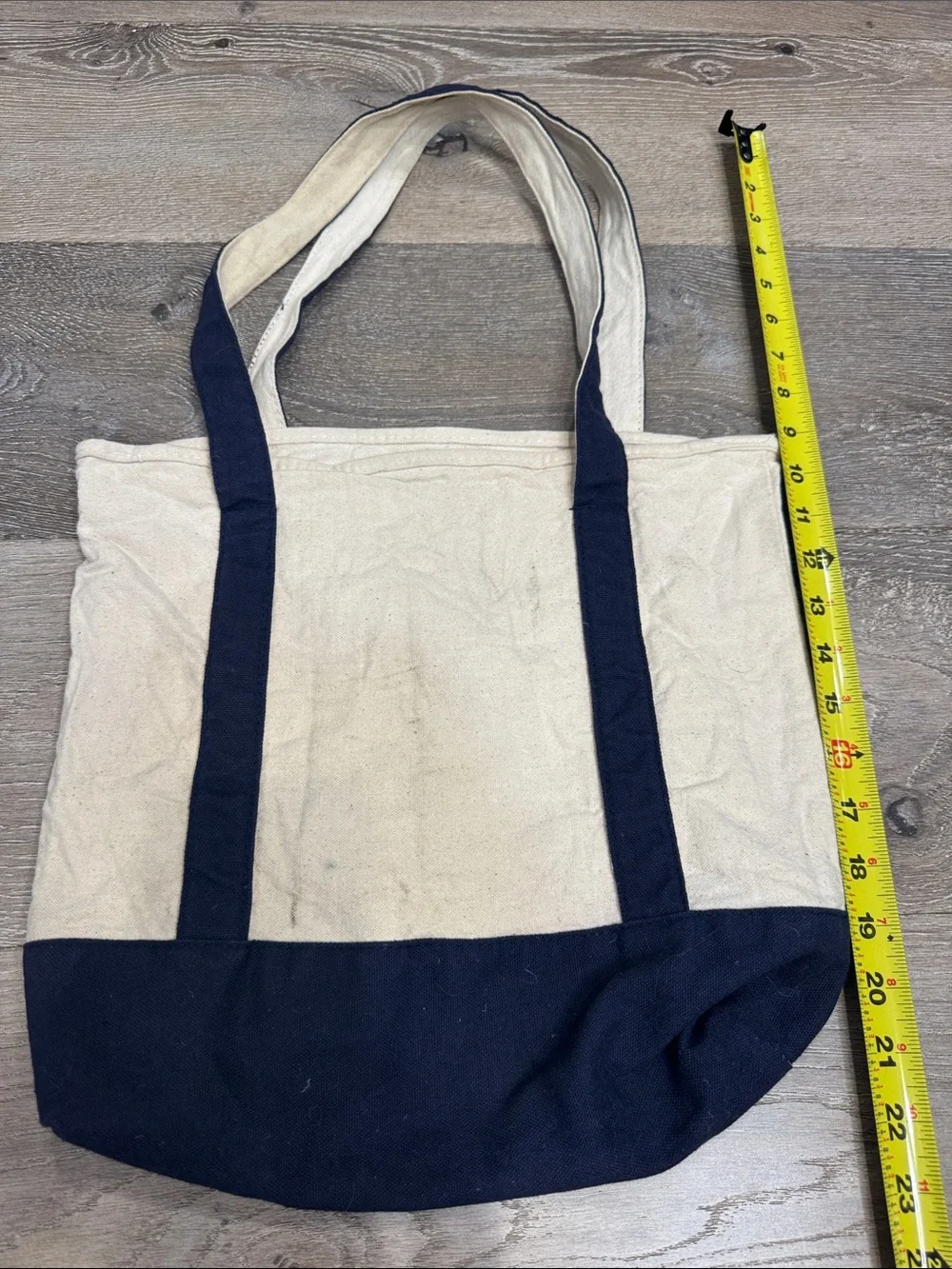 Architectural Digest Canvas Tote Bag in Natural and Navy
